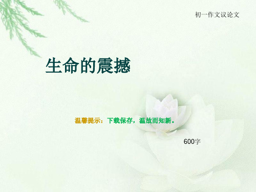 初一作文议论文《生命的震撼》600字