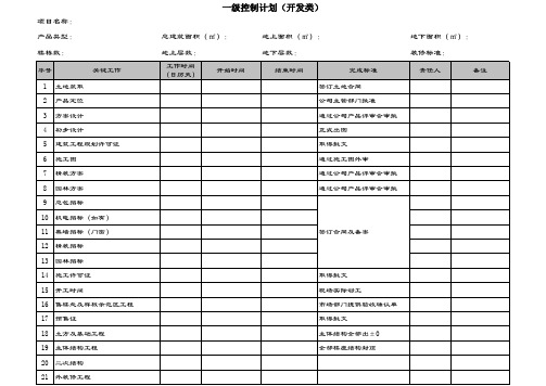 附表：项目开发计划模板