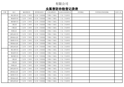 虫鼠害防治检查记录表(验厂)