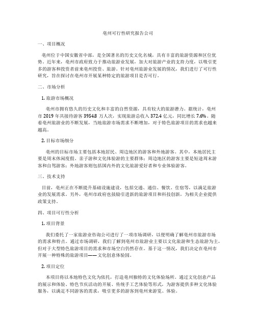 亳州可行性研究报告公司