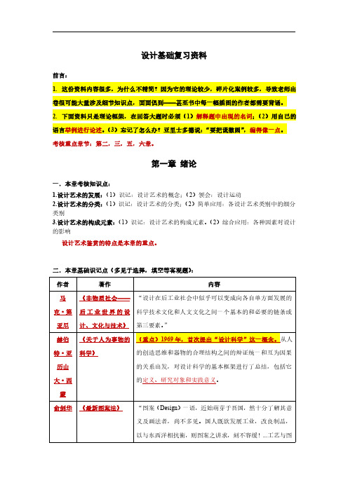 10177设计基础考前复习资料(2020年修订版)