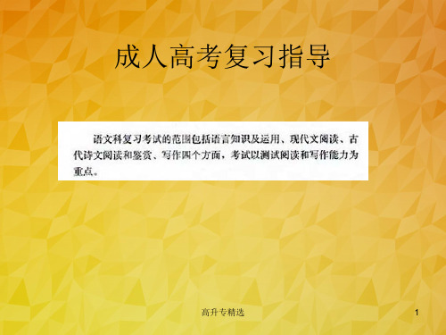 高升专:成人高考复习指导(语文)