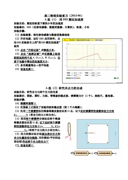 2014物理会考实验操作复习