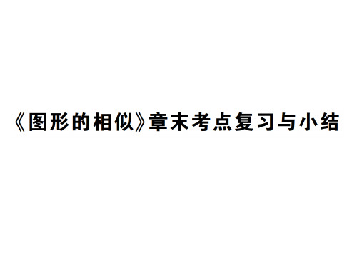 秋九年级数学北师大版上册课件：第四章 图形的相似章末考点复习与小结.pptx (共47张PPT)