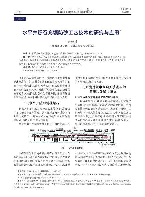 水平井砾石充填防砂工艺技术的研究与应用