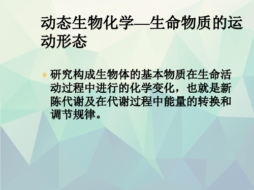 新陈代谢总论与生物氧化(用)