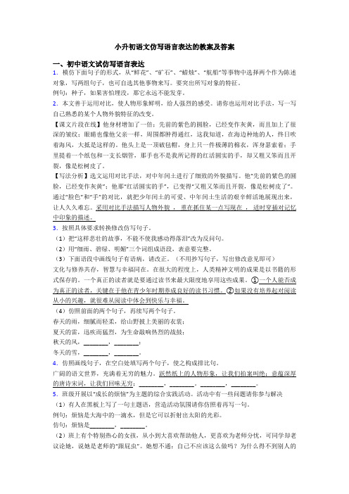 小升初语文仿写语言表达的教案及答案