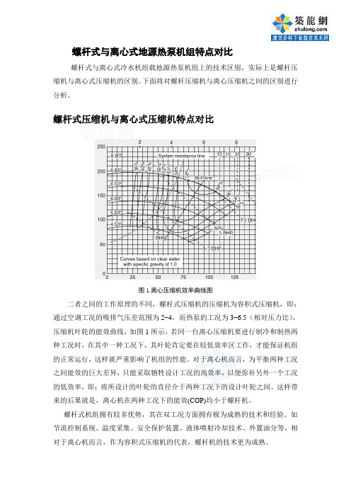 螺杆式与离心式水源热泵机组特点对比