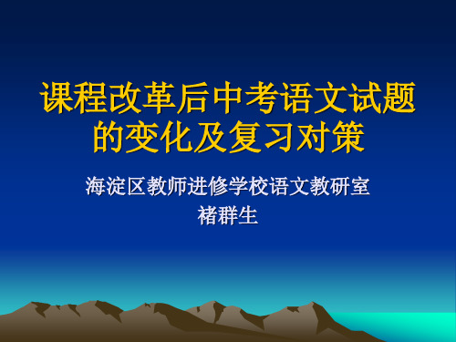 2006年北京市中考语文课标A卷试卷解析