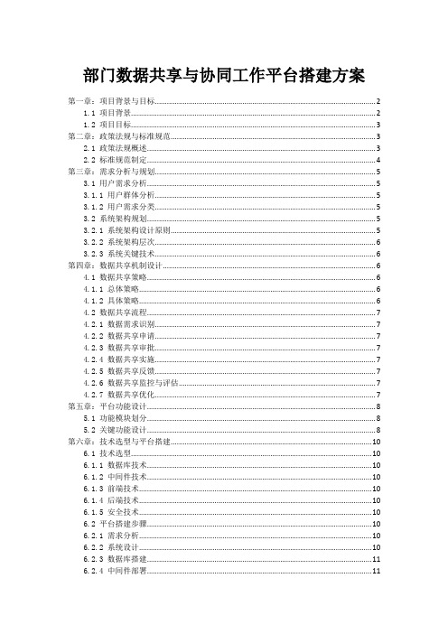 部门数据共享与协同工作平台搭建方案