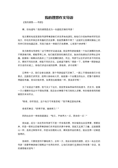 我的理想作文导游