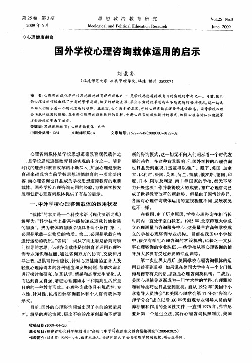 国外学校心理咨询载体运用的启示