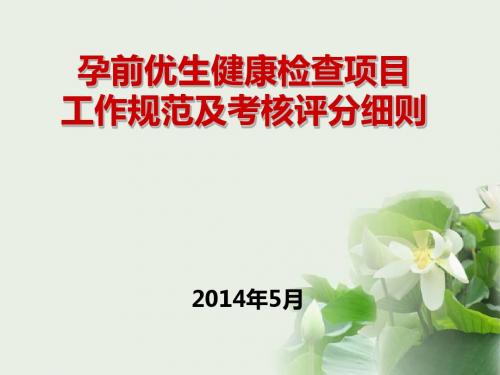 2019年-2019孕前优生工作要点及评分细则-PPT精选文档