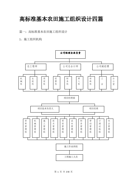 高标准基本农田施工组织设计四篇