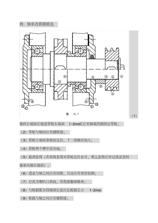 轴承改错题口诀