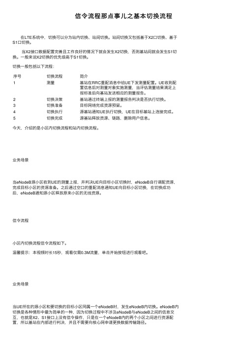 信令流程那点事儿之基本切换流程