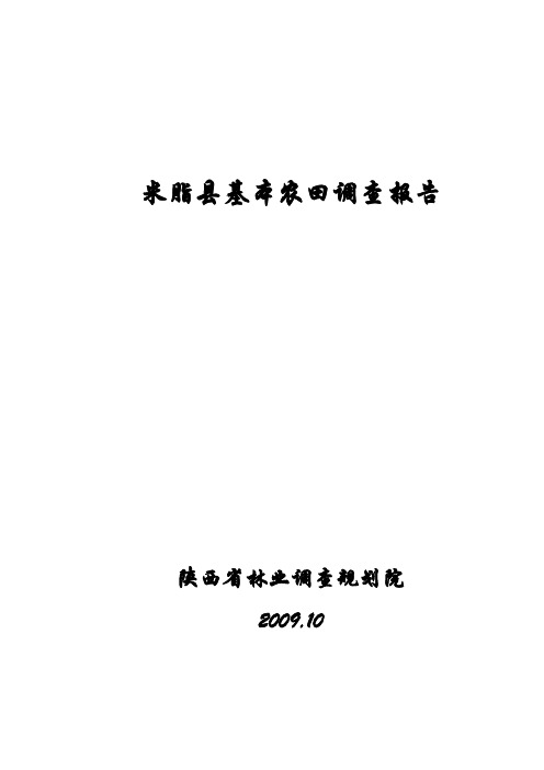 米脂县基本农田调查报告