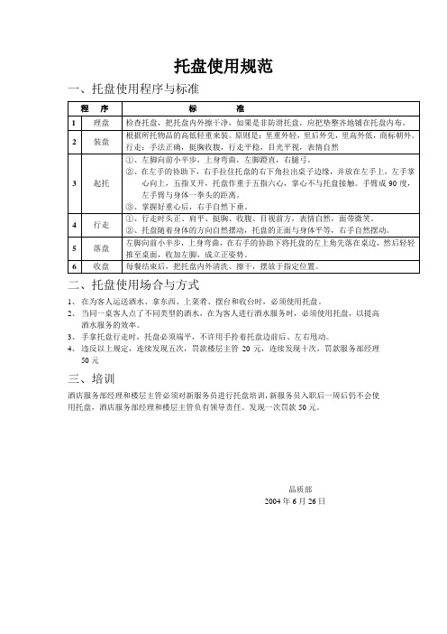 托盘使用规范