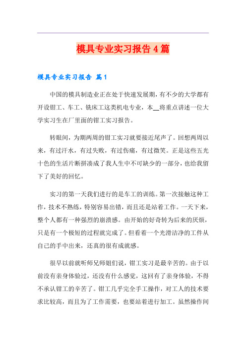 模具专业实习报告4篇