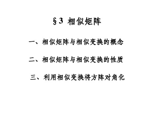 【经典线代】线性代数课件第五章§3  相似矩阵