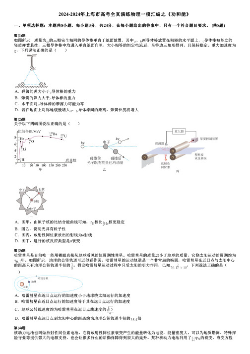 2024-2024年上海市高考全真演练物理一模汇编之《功和能》