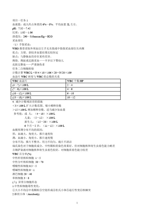 临床检验基础知识点