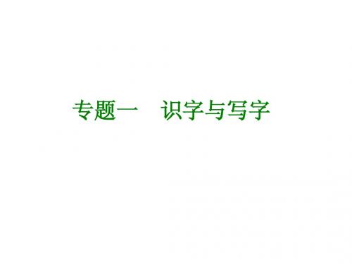 专题一 识字与写字