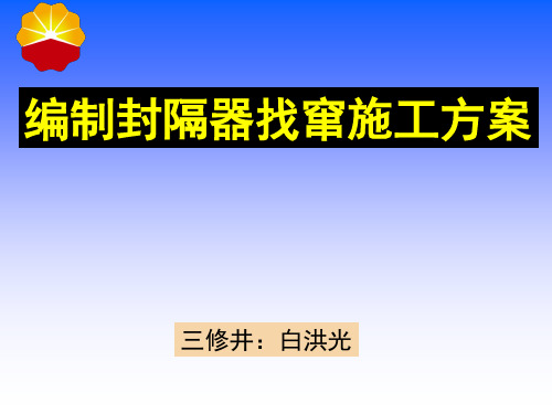 封隔器找窜施工方案