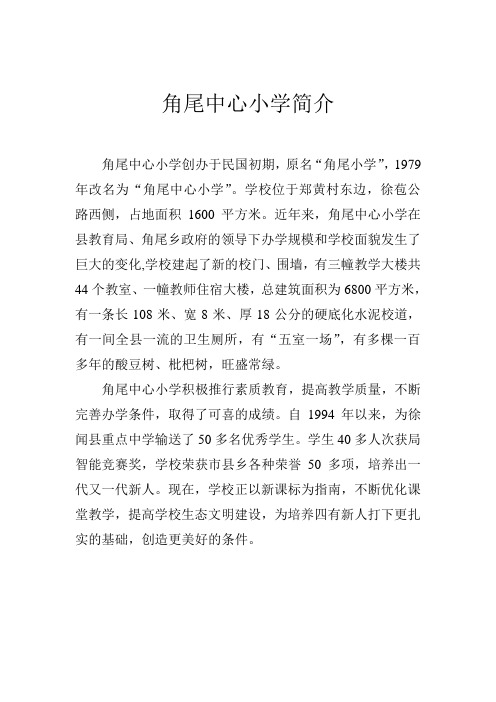 角尾中心小学简介