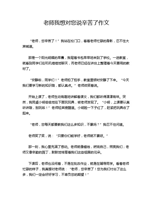 老师我想对您说辛苦了作文