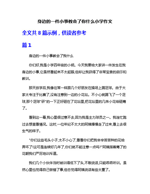 身边的一件小事教会了你什么小学作文