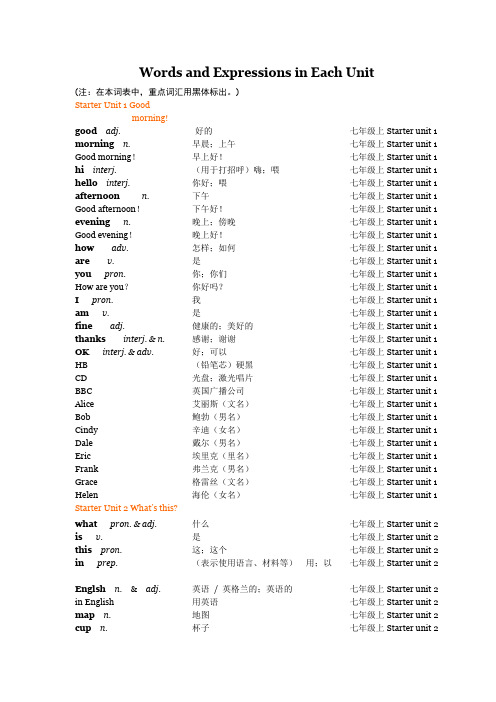 新目标单词表含七上,七下,八上,八下)