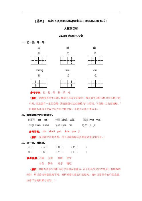 26.小白兔和小灰兔-人教新课标-一年级语文下册5207