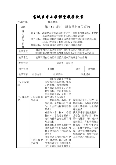 第(6)课时  原来是相互关联的