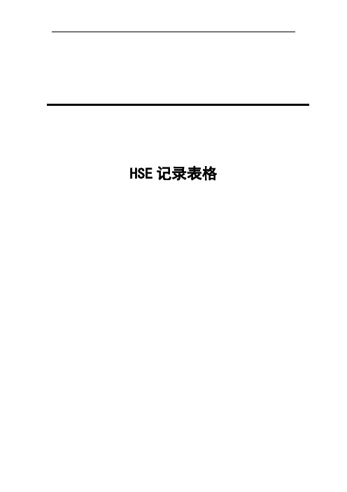 HSE记录表格