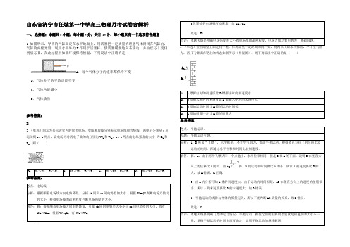 山东省济宁市任城第一中学高三物理月考试卷含解析