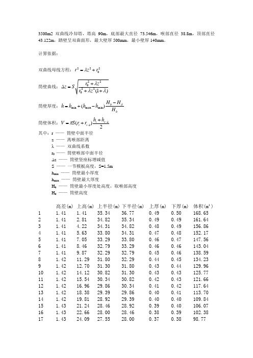 双曲线冷却塔