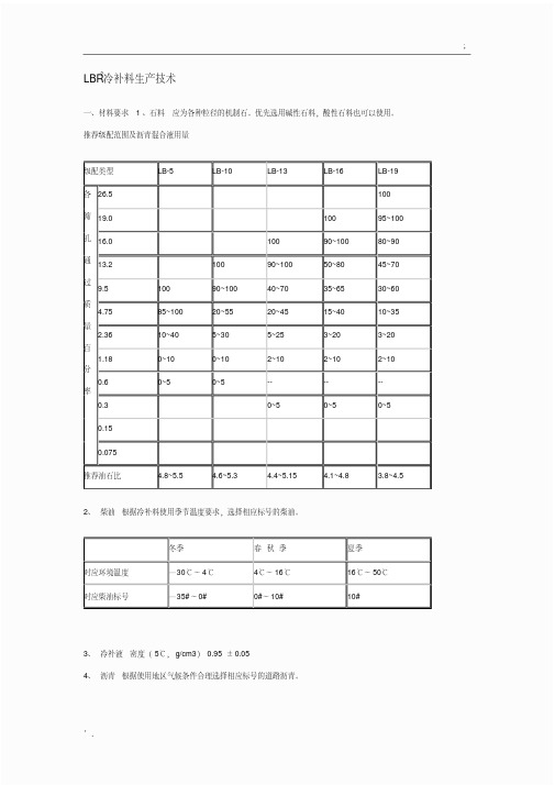 沥青冷补料生产技术PDF