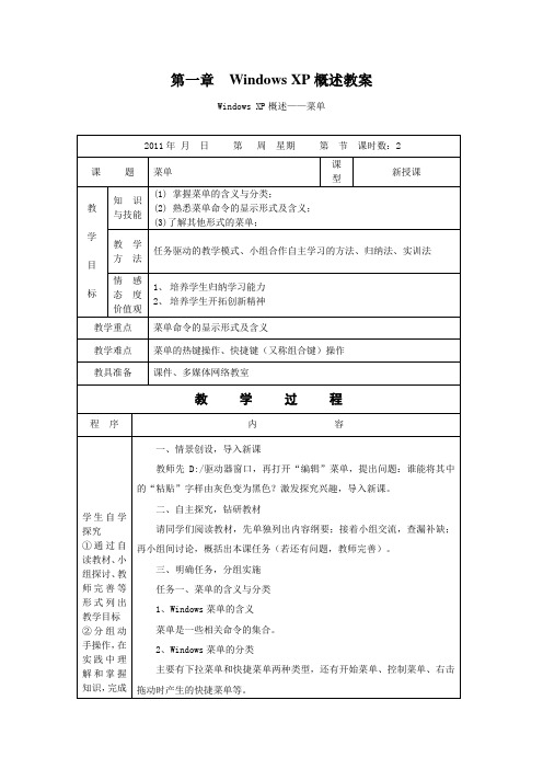 P1_6 Windows XP概述——菜单