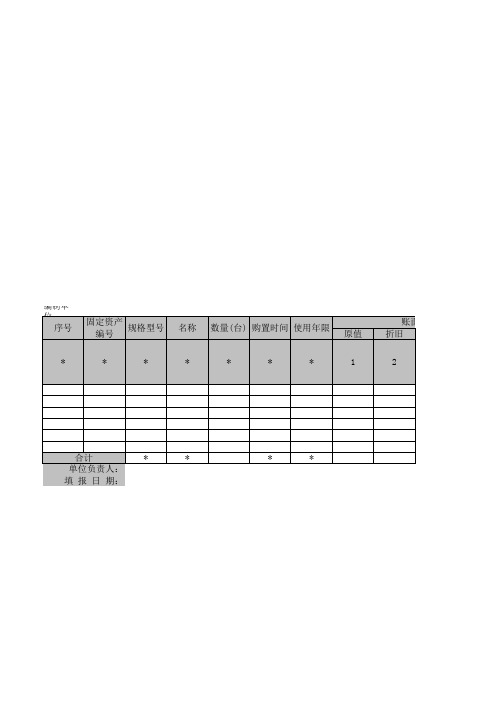 固定资产清查明细表交通运输