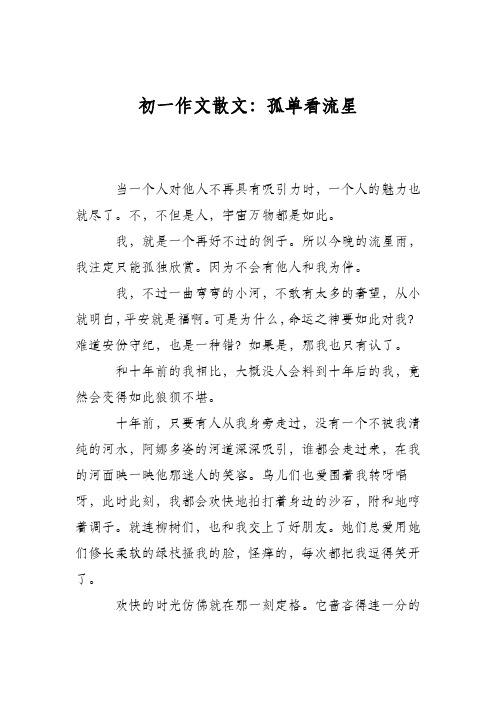 初一作文散文:孤单看流星