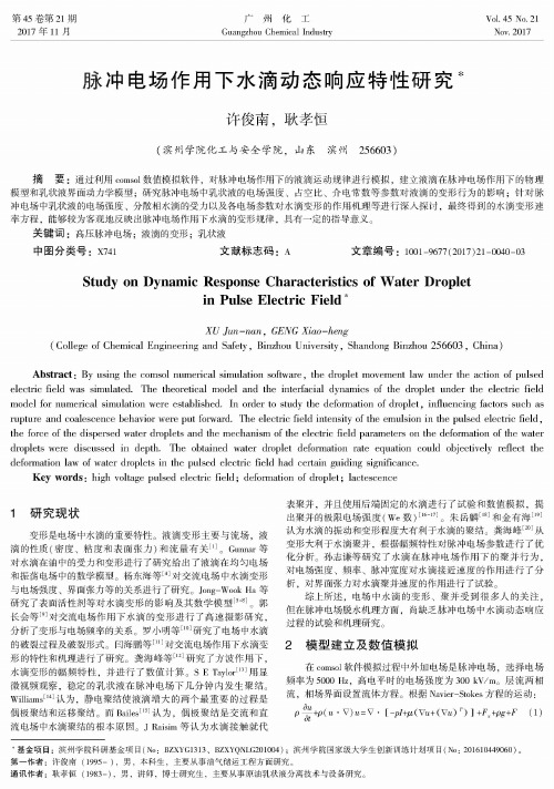 脉冲电场作用下水滴动态响应特性研究