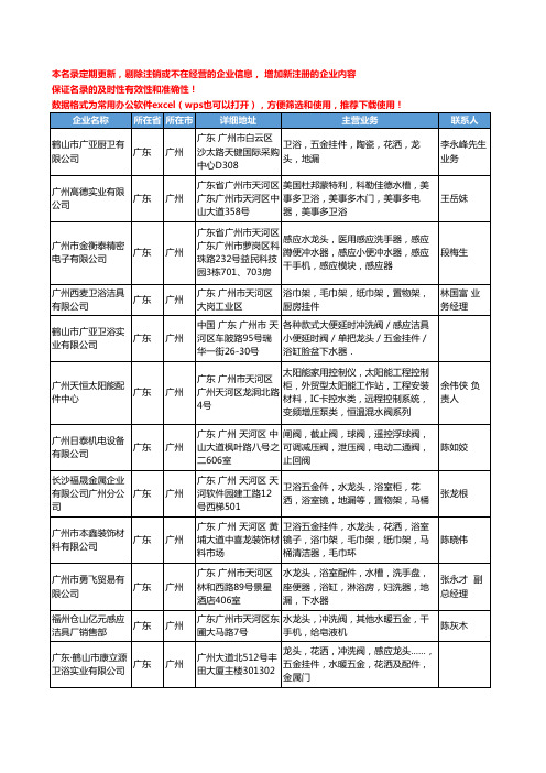 2020新版广东省广州厨卫五金及配件工商企业公司名录名单黄页联系方式大全46家