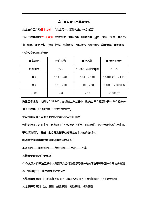 注册安全工程师安全生产管理2019必备考点