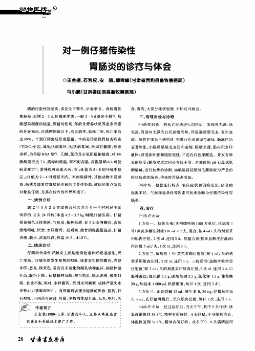 对一例仔猪传染性胃肠炎的诊疗与体会