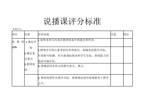 说播课评分标准