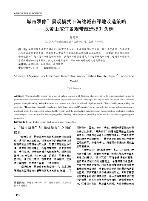 “城市双修”景观模式下海绵城市绿地改造策略——以黄山滨江景观