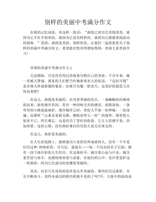 别样的美丽中考满分作文