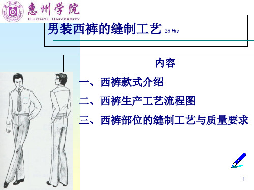 服装行业男装西裤的缝制工艺(ppt 44页)