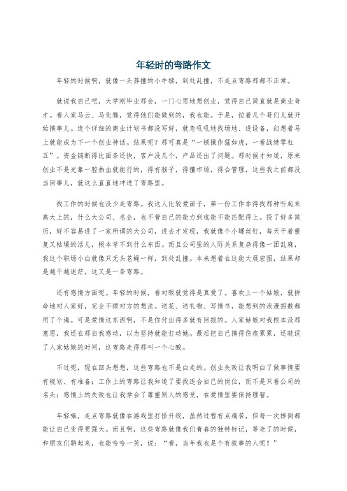 年轻时的弯路作文